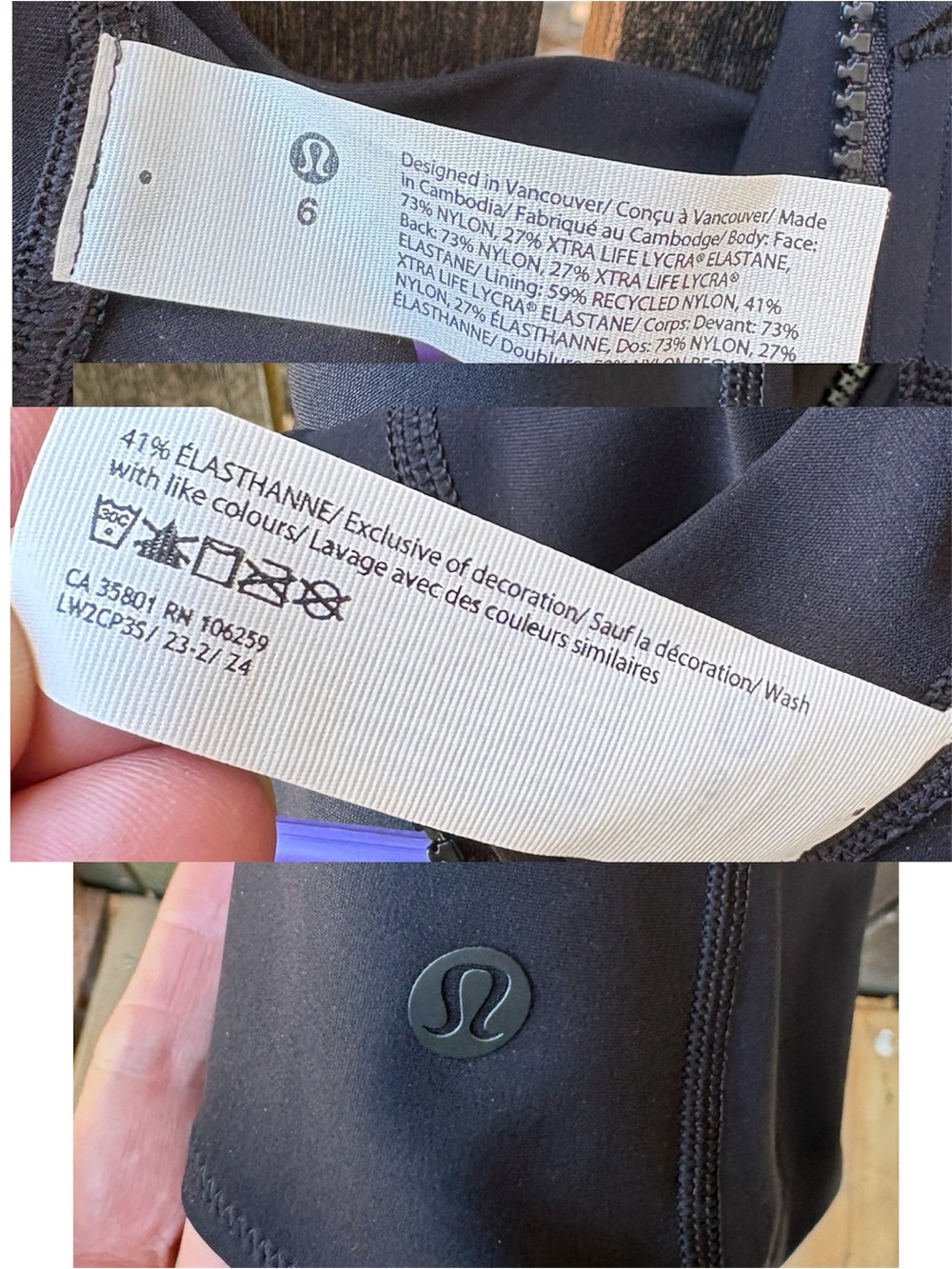Lululemon Zip-Back Paddle Suit In black Sz 6 - Picture 3 of 15